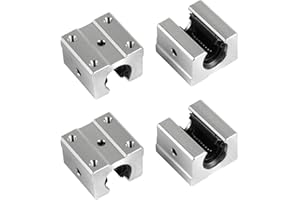 SWAWIS 4 Stück Öffnen Linearkugellager Gleitblock, SBR12UU Aluminiumlegierung Linear Kugellager, 12mm Linearlager Stehlagers für Linearschiene Maschinen Elektronische Geräte CNC