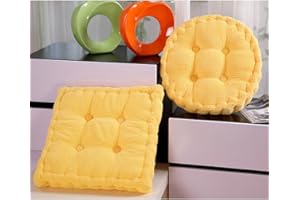 homeyuser Cojín acolchado para silla de comedor (amarillo, cuadrado)
