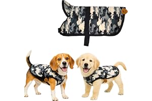 Sage Square Dog Winter Ultra Warm Camouflage Army Coat Thicker Fleece Dog Hoodie Vest for Cold Weather, Random (Camouflage, M - 16 Inch)
