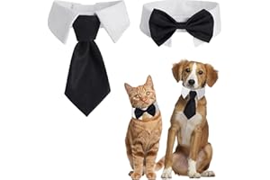 HFYMXNB 2 Corbatas Ajustables para Perros y Gatos corbatín de Boda corbatín,Pajarita para Perros y Gatos, Pajarita para Mascotas,Ideal para Fiestas de Mascotas, Bodas y Otras Ocasiones