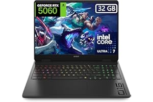 HP OMEN 16-am0032ns, Ordenador portátil Gaming 16" 2K (Intel Ultra 7-255H, 32GB RAM, 1TB SSD, NVIDIA Geforce RTX 5060, FreeDos) Negro - Teclado QWERTY Español