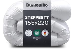 Dunlopillo Bettdecke 155x220 - Premium Ganzjahresdecke | Oeko-Tex Zertifiziert Decke für Allergiker | Winter Steppdecke, Decken, Duvet, Winterdecke, Bettdecken 155x220cm