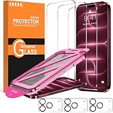 QHOHQ Screen Protector + Camera Protector for iPhone 18 Pro Max | 3+3 Pieces, 9H+ Tempered Glass, HD Clear, Anti-Scratch, Bub