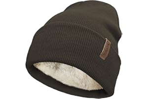 TOSKATOK Bonnet en Tricot d'hiver Doux et Chaud Unisexe pour Femme et Homme avec Doublure en Polaire Thermique Douce - Taille Unique