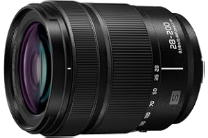 Panasonic Lumix S 28-200mm F4.0-F7.1 I Objectif Téléphoto Polyvalent Macro Plein Format S-R28200E (Zoom 200mm, Macro, Double Stabilisation, Tropicalisé, Compact et léger) Noir, Compatible Monture L