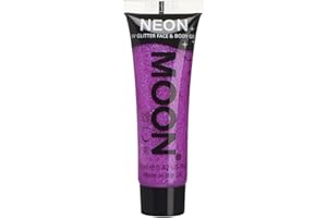 Moon Glow, Neon-UV-Glitzer-Gesichts- und Körpergel, Glitzer-Gesichtsfarbe (Lila, 12 ml (1 Stück))