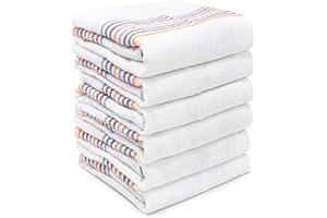 QILZO 12 ściereczek kuchennych twill 45x45cm, bawełniane ściereczki kuchenne, chłonne ręczniki kuchenne można prać w pralce, zestaw 12 szt. miękkich i trwałych ręczników kuchennych, kolor biały