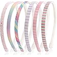 Candygirl 6 Pezzi Cerchietti Bambina Cerchietto per Capelli Donna Fascia Capelli Bambina Fascia per Bambini Arcobaleno Copert