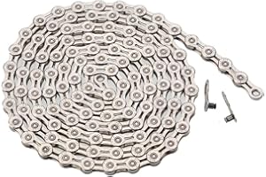 ZHIQIU FSC 11 Speed Universal Bike Chains,Lightweight,Center Hollowing out,116L,with Quick Link (Silver)
