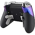 eXtremeRate Chemeleon Purple Blue Rubberized Right Left Side Rails, Replacement Rear Handle Grips, Back Panels Faceplates Kits for Xbox One Elite Controller (Model 1698)