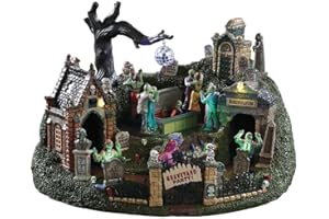 Lemax 94488 - Graveyard Party - Neu 2019 - Party auf dem Friedhof - Spooky Town - Halloween Deko - Animiert & Beleuchtet & Sound