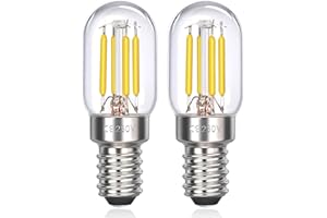 Akynite Lampadina Frigorifero LED E14 3W Luce Fredda 6000K, 300LM, AC 230V, E14 25W equivalente, T22 E14 Retro LED Piccola per Frigorifero Cappa Macchina da Cucire, non dimmerabile, set di 2