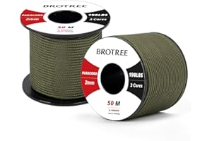 BROTREE Linka nylonowa Paracord z 3 sznurkami, linka spadochronowa, odporna na rozdarcie linka rdzeniowa (standardowa, odblaskowa)