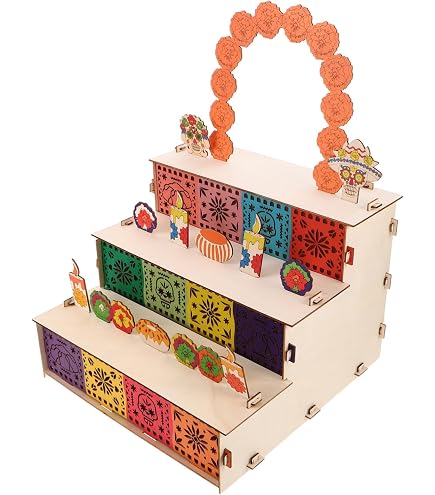 Caja Mexicana De Día De Muertos Mini Con Calaveras (Nopal), Artesanía Hecha A Mano En Madera, Vidrio Y Yeso - 6x8x4 Cm