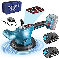 MINENICE Fliesenrüttler Mit Akku - 9-stufig Verstellbar Für Fliesen Bis 1,2m