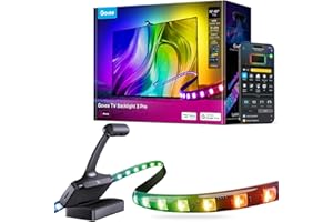 Govee Rétroéclairage TV 3 Pro avec Triple Caméra HDR, 5 en 1 RGBWWIC Bande LED TV 5M pour TV 75-85 pouces Ambilight TV Kit, 75 LED/m, Filtre IA, APP et Contrôle Vocal, Sync Image DreamView