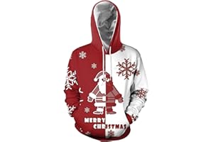 Alwesam Christmas Pullover Sweatshirts 3D Print Novelty Funny Ugly Christmas Long Sleeve Pullover Unisex Men Women