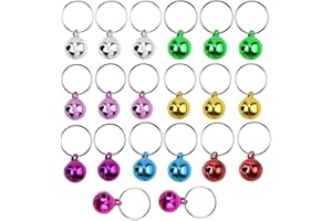 Jinlaili 20PCS Campanello per Cani e Gatti, Pet ciondoli Campane Gatto Fascino Campane collari per Pendente Collana, Campanelle Colorate per Collare, Ciondoli per collari e Decorazioni Natalizie