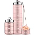 Mossime Metal Pill Organiser 7 Day Stackable Waterproof Travel Pill Box, Large Aluminum Alloy Pill Case Container, BPA Free Weekly Daily Medicine Organizer for Vitamin, Fish Oil, Supplement (Pink)