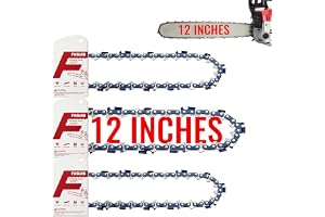 FuGuiB 12 tum motorsågskedja, 1/4 tum LP 1,1 mm 64 länkar 30 cm motorsågskedjor i 3-pack, motorsågskedja ersättningskedja