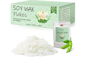 UNOTENA Cire de Soja Pour Bougies, Cire Pour Bougies 226g/9kg/18kg, Cire Pour Bougies À Verser, Cire de Soja Biologique 100% Naturelle Pour Bougies[ 9KG ]