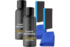 Ashopfun Plastic Revitalizing Coating Agent,Nano Plastic Refreshing Coating,Plastic Parts Refurbish Agent,Car Restorer Cream Quick Restorer, Car Plastic Restorer Prevents Drying & Aging (50ml-2pcs)