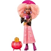 Moonspell Magic by Monster High bebeği, G&uuml;neş Cadısı Rae Lumina, kazan s&uuml;rprizi, mum ve sihir kitabı gibi aksesuarlar, JMB91