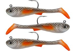 ‎FISHN FISHN® GRUMPYbaby Gummifisch Set - Gewicht: 13g, Länge: 11cm - Extreme Schwimmaktion, Angelköder zum Hechtangeln, Softbait, Swimbait, hohe Fangkraft, Hecht (3 Stück)