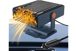 GBOKYN Car Heater, 12V 150W Portable Car Heater Fan for Car Windshield, 180° Rotating 2 in 1 Electric Heating/Cooling Portable Windscreen Defogger Demister With Cigarette Lighter Plug for Vehicles