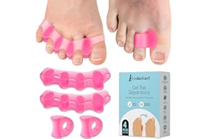 LEOLAMVAED (4 Piezas en Dos Tipos) Separador Dedos Pie Silicona, Separadores de Dedos de los Pies para Pies Hombres y Mujeres, Alivio Rápido del Dolor de Dedo en Martillo y Juanetes, Hecho de Gel de Grado Médico