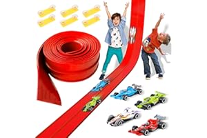 TOMATOYS Circuit de Voitures Flexible pour Enfants – Piste de Course de 3,9 m avec 4 Voitures de Course F1, Jouet Créatif et Éducatif, Rampe de Voiture pour Intérieur et Extérieur