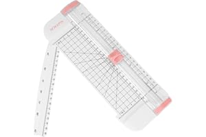 NOKAPIN Paper Cutter,Portable Paper Trimmer,12 Inch Paper Slicer Scrapbooking Tool with Automatic Security Safeguard and Side Ruler for Craft Paper,A4 A5 Paper,Coupon, Label and Cardstoc (Pink)