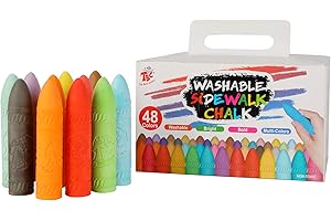 TBC THE BEST CRAFTS TBC Craie de Trottoir Lavable - 48 Couleurs - Non Toxique - Seau Crayons, pour s'amuser à Peindre en Couleurs sur l'asphalte, Les Routes et Les trottoirs