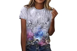 CGGMVCG Grafik-T-Shirts für Frauen Damen Täglicher Druck O Ausschnitt Tops Kurzarm Rundhals T-Shirt Übergroße T-Shirts für Frauen