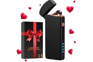 Coquimbo Valentines Day Gifts for Him Men Electric Lighter, USB Rechargeable Arc Lighter Windproof Flameless Plasma Lighter with Battery Display, Birthday Gifts for Men, Women, Him, Her