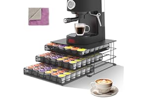 Masthome Cassetto Porta Cialde Dolce Gusto, Capacità: 108 Capsule, Porta Capsule per Caffè con 3 Cassetti, Contenitore per Capsule Dolce Gusto, Dispenser Capsule Porta Macchina da Caffè, Nero