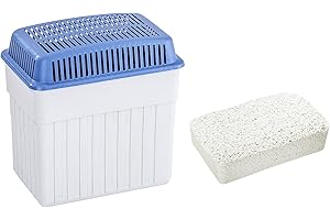 MAXIMEX WENKO Feuchtigkeitskiller mit 2 kg Granulatblock, Raumentfeuchter, fasst bis zu 2,8 l Feuchtigkeit, laborgeprüft, nachfüllbar, reduziert Schimmel & Gerüche, 23 x 24 x 15,5 cm, Grau/Blau