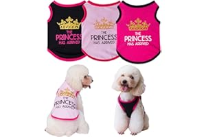 TVMALL 3 Pieces Dog T-Shirt Pet Mom Shirts Princess Printed Cute Soft Puppy Sweatshirt Summer Breathable Vest Clothes Clothes fashion Apparel Beach Wear for Small Dog and Cat, XL