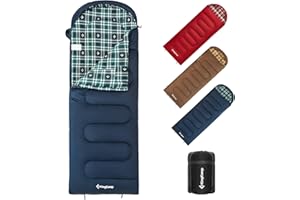 KingCamp Sac de Couchage Adulte Hiver, Sac de Couchage Hiver Flanelle, Compact 3-4 Saisons Couverture pour Camping Voyage Tentes Randonnée Extérieur Intérieur, 4℃ à -15℃/230 * 90cm