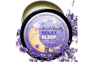 ANCIENT CHEMISTRY Bálsamo para dormir 100% natural suaviza la piel mientras relaja la mente, frota el sueño en las sienes o puntos de pulso, lavanda, bergamota y manzanilla aceite esencial y raíz de valeriana