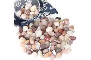 ORIENTREA 1.1lb Natural Crushed Jinsi Jade Quartz Crystal Tumbled Chips-Jinsi Jade Quartz Healing Crystals Chips Bulk, Jinsi Jade Crushed Crystal Gemstones for Crafts, Beautiful Package for Gift