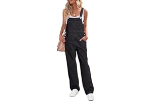 Roskiky Salopette da donna in jeans Loose Fit Denim Bib Baggy Tuta Straight Wide Leg Stretch Jean Pantaloni alla moda