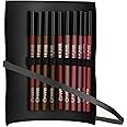MARS Matte Liner with Holder Set of 10 | One Swipe Smooth Application | Long Lasting & Travel Friendly Lip Pencil | Multicolor | Set-B (1.4g x 10)