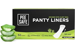 PEESAFE Panty Liner for Women Feel Fresh-50 Liner | Aloe-Vera Infused Liners | Curvy Design for Comfort | Organic Panty Liners | Eco Liners - 185mm