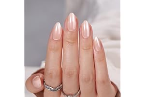 ‎BTARTBOX BTArtbox Press On Nails Almond - Short Nude Natural Nagel Tips Press Ons, Nägel Zum Aufkleben for Wedding Birthday Gift, Supremely Fit & Glossy Stick On Nails in 15 Sizes - 30 Nail Kit, Nudies