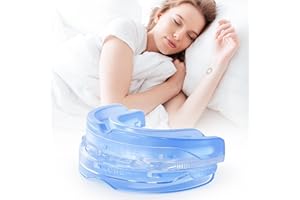 MeetBear Snoring Aid Mouthpiece, Adjustable and Comfortable Dental Guard for Restful Nights, Reusable and Portable Sleep Mouth Guard with Case, Suitable for Men and Women (Blue)