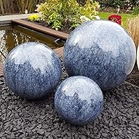 garten-wohnambiente Dekokugel 3er Set 15-10-10 cm Edelstahl blau Kugel Dekorationskugel