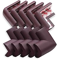 AMAZARA Baby Proofing Corner Guards I Pre-Taped Corner Protectors I Child Safety Edge Guards I 10 Pieces Brown