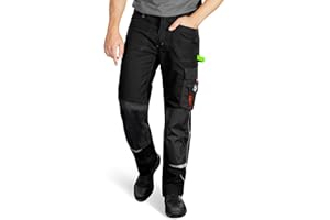 Prisma Arbeitshosen Männer Cargohose Herren mit Elastischem Bund, Hammerschlaufe, Zwei Vordertaschen, Verstärkte Knie mit Kniepolstertaschen, Reflektierende Elemente