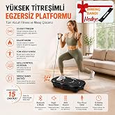 Y&uuml;ksek Titreşimli Egzersiz Platformu Bluetooth Masaj Aleti Ev Fitness Cihazı Diren&ccedil; Lastiği Hediye